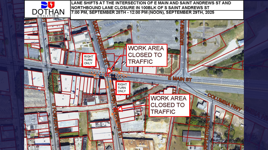 Lane Closures Announced for East Main Street in Dothan - Wiregrass Daily News